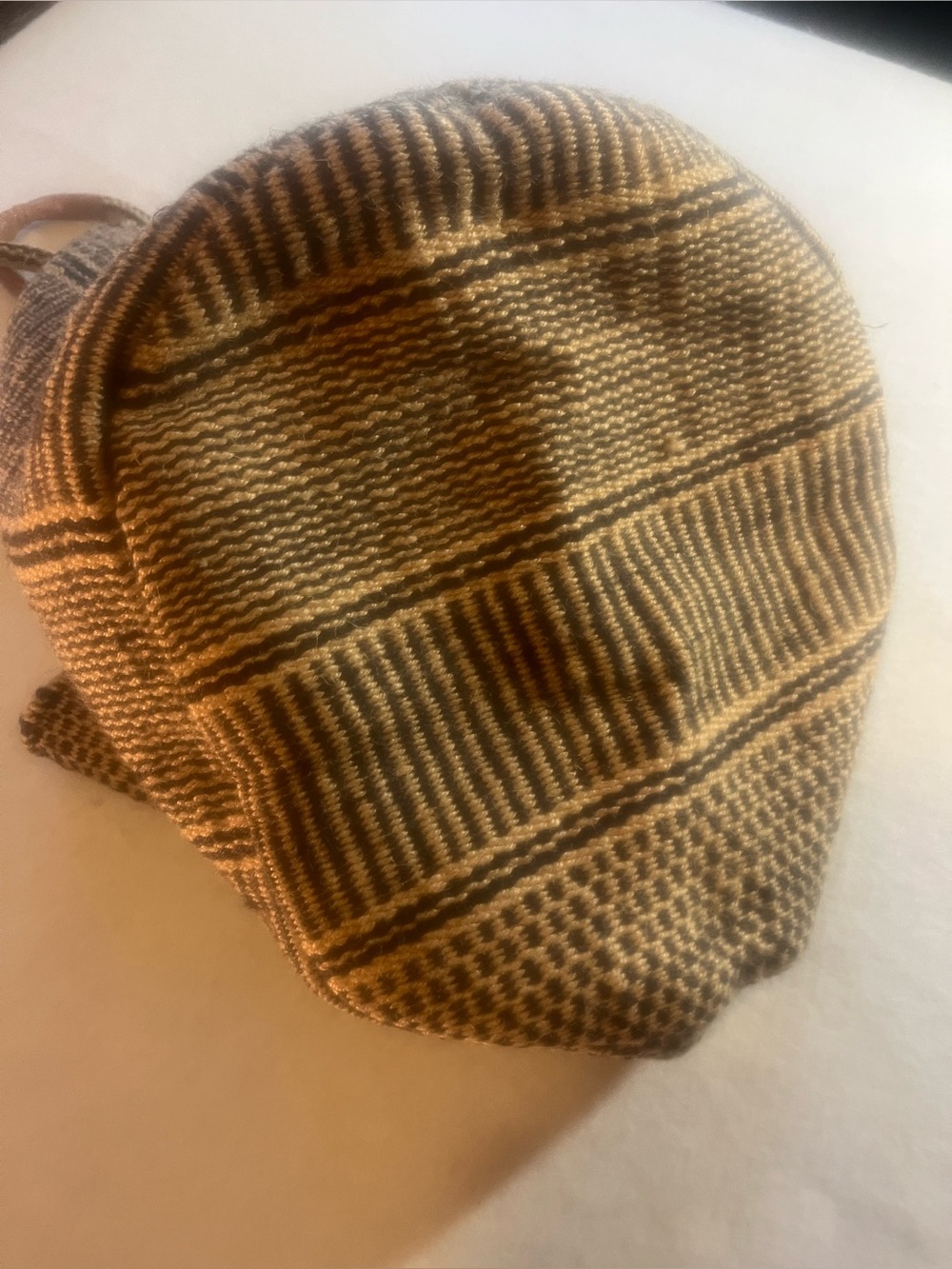 Lucky Brand Knit Tote in Beige and Brown Woven Stripe - Picture 5 of 8
